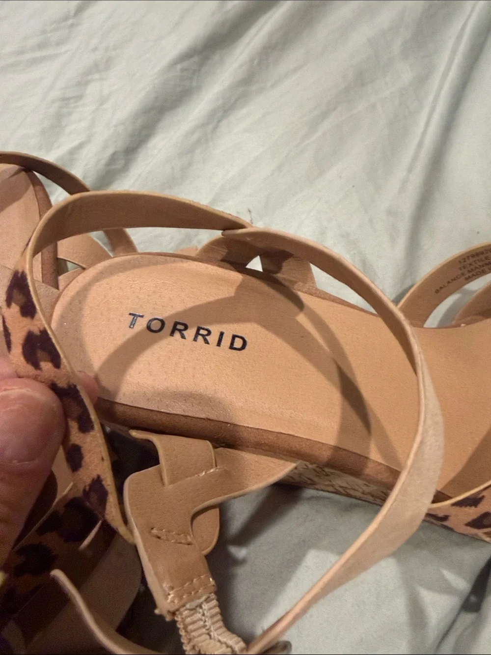 torrid Leopard Print and Tan Cork Wedge Sandals